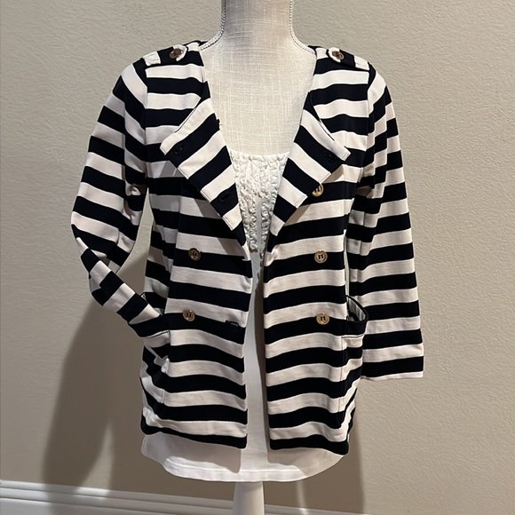 J. CREW Maritime Blazer Navy Stripe XS - Picture 4 of 12